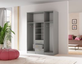 Maridex - Garderobenschrank mit Spiegel 3D - grau