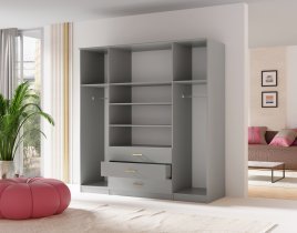 Maridex - Garderobenschrank mit Spiegel 4D - grau