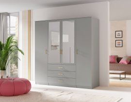 Garderobenschrank mit Spiegel 4D - grau
