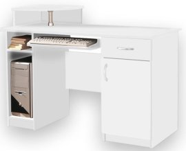 Schreibtisch Max mit rundem Aufsatz - weiß