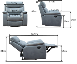 Soffina - Relaxsessel mit Relaxfunktion Lovere Classic – grau