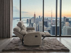 Soffina - Dreisitzer mit Relaxfunktion Lovere Classic – grau