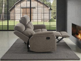 Soffina - Dreisitzer mit Relaxfunktion Lovere Classic – grau