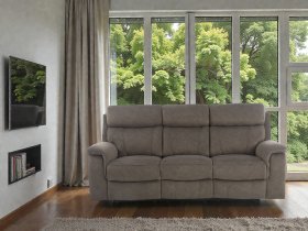 Soffina - Dreisitzer mit Relaxfunktion Lovere Classic – grau