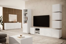 Wohnzimmer und Schlafzimmer auf Sockel Asha - weiß
