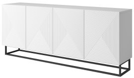 Kommode mit Metallrahmen Asha 200 4D - Weiß Hochglanz