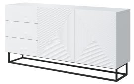 Kommode mit Metallrahmen Asha 167 2D3SZ - weiß Hochglanz