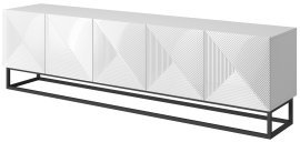TV-Kommode mit Metallrahmen Asha 200 5D - Weiß Hochglanz