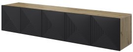 Städtisches TV-Sideboard Asha 200 5D - schwarz/Eiche Artisan