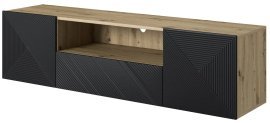 Städtisches TV-Regal Asha 167 2D1SZ - schwarz/Eichenhandwerker