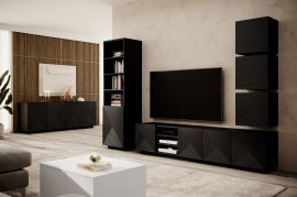 Wohnzimmer und Schlafzimmer auf Sockel Asha - schwarz