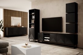 Wohnzimmer und Schlafzimmer mit Metallrahmen Asha - schwarz