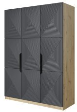 Garderobenschrank auf Sockel Asha 150 3D - River Stone/Eiche Artisan