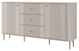 Kommode Vesper 160 2D3SZ - Kaschmir, auf goldenen Beinen