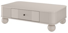 Klubska Tisch Vesper 100 - Kaschmir, auf runden Beinen, schwarze Griffe