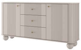 Kommode Vesper 160 2D3SZ - Kaschmir, auf runden Beinen, goldene Griffe