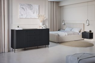 Wohnzimmer und Schlafzimmer Vesper - schwarz, auf schwarzen Beinen