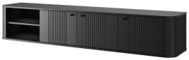 Städtische TV-Kommode Vesper 187 3D - schwarz, schwarze Griffe