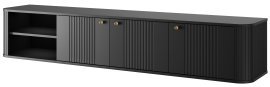 Ständiges TV-Board Vesper 187 3D - schwarz, goldene Griffe