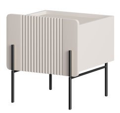 Nachttisch Malmi 45 1SZ - Kaschmir, schwarze Beine