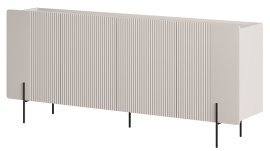 Kommode Malmi 200 4D - Kaschmir, schwarze Beine