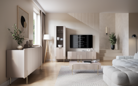 Wohnzimmer und Schlafzimmer Malmi - Kaschmir, goldene Beine