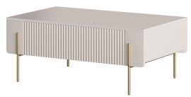 Klubtisch Malmi 100 2SZ - Kaschmir, goldene Beine