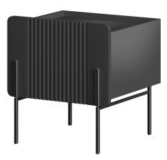Nachttisch Malmi 45 1SZ - schwarz, schwarze Beine
