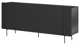 Kommode Malmi 200 4D - schwarz, schwarze Beine