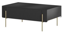 Klubtisch Malmi 100 2SZ - schwarz, goldene Beine