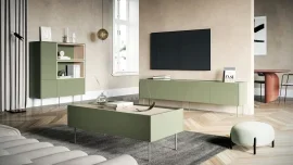 Wohnzimmer und Schlafzimmer Desin - olivgrün