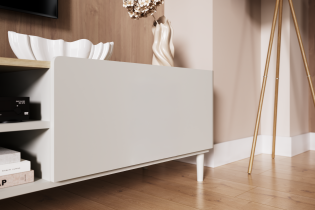 Bogart - Wohn- und Schlafzimmer Elivo mit Beinen – Kaschmir/geölte Eiche