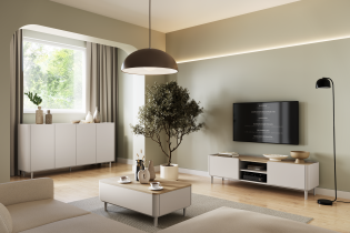 Bogart - Wohn- und Schlafzimmer Elivo mit Beinen – Kaschmir/geölte Eiche
