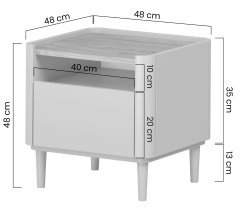 Bogart - Nachttisch Elivo 50 1SZ mit Beinen – Kaschmir/geölte Eiche