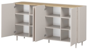 Bogart - Kommode Elivo 200 4D mit Beinen – Kaschmir/geölte Eiche