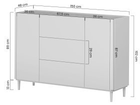 Bogart - Kommode Elivo 150 2D3SZ mit Beinen – Kaschmir/geölte Eiche