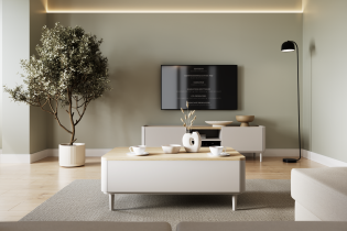 Bogart - TV-Kommode Elivo 220 1K1SZ mit Beinen – Kaschmir / geölte Eiche