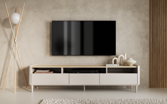 Bogart - TV-Kommode Elivo 200 1K2SZ mit Beinen – Kaschmir / geölte Eiche