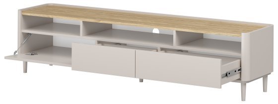 Bogart - TV-Kommode Elivo 200 1K2SZ mit Beinen – Kaschmir / geölte Eiche