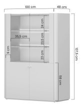 Bogart - Vitrine Elivo 100 2D – Kaschmir/geölte Eiche