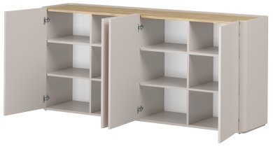 Bogart - Kommode Elivo 200 4D – Kaschmir / geölte Eiche