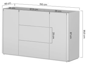 Bogart - Kommode Elivo 150 2T3S – Kaschmir/geölte Eiche