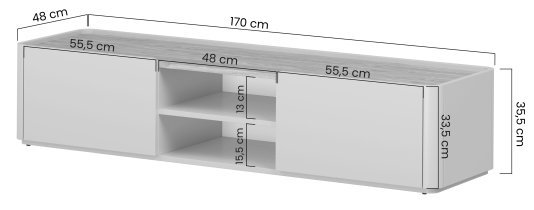 Bogart - TV-Kommode Elivo 170 1T1S – Kaschmir / geölte Eiche