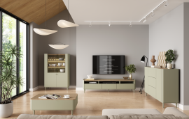 Wohn- und Schlafzimmer Elivo mit Beinen – Eukalyptus/Baltic Dune Eiche