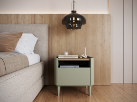 Bogart - Nachttisch Elivo 50 1SZ mit Beinen – Eukalyptus/Baltic-Dune-Eiche