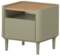 Nachttisch Elivo 50 1SZ mit Beinen – Eukalyptus/Baltic-Dune-Eiche