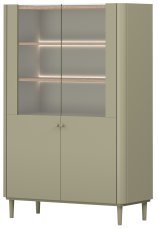 Vitrine Elivo 100 2D mit Beinen – Eukalyptus/Baltic Dune Eiche