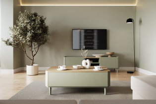 Bogart - Couchtisch Elivo 100 2SZ mit Beinen – Eukalyptus/Baltic Dune Eiche