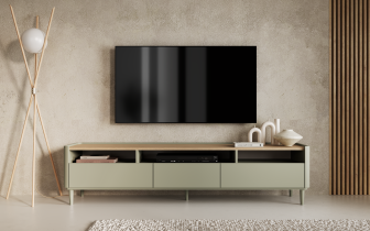 Bogart - TV-Kommode Elivo 200 1K2SZ mit Beinen – Eukalyptus/Baltic Dune Eiche