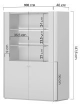 Bogart - Vitrine Elivo 100 2D – Eukalyptus/Baltic-Dune-Eiche